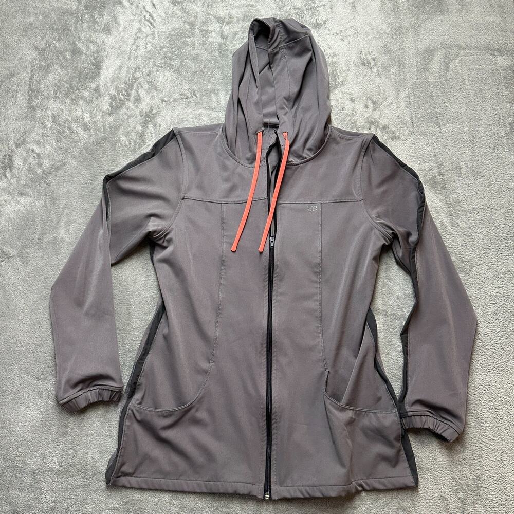 Albion Full Zip Jacket Hoodie Gray Womens L Large Athleisure Gym